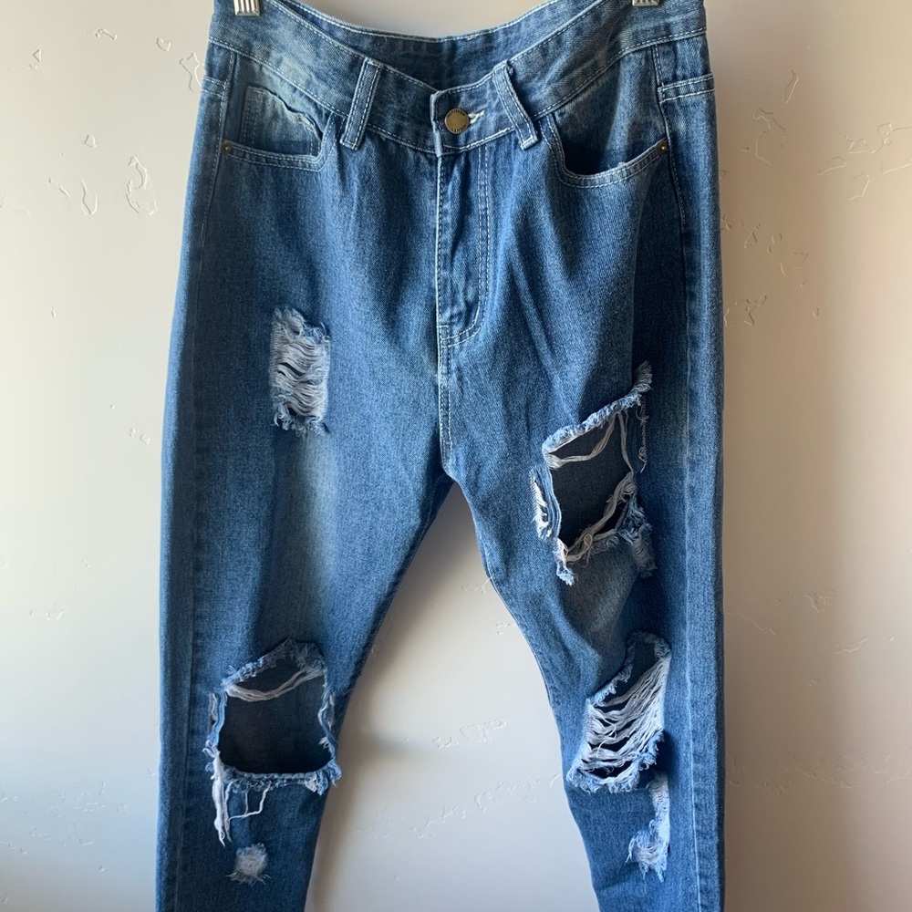 shein ripped mom jeans